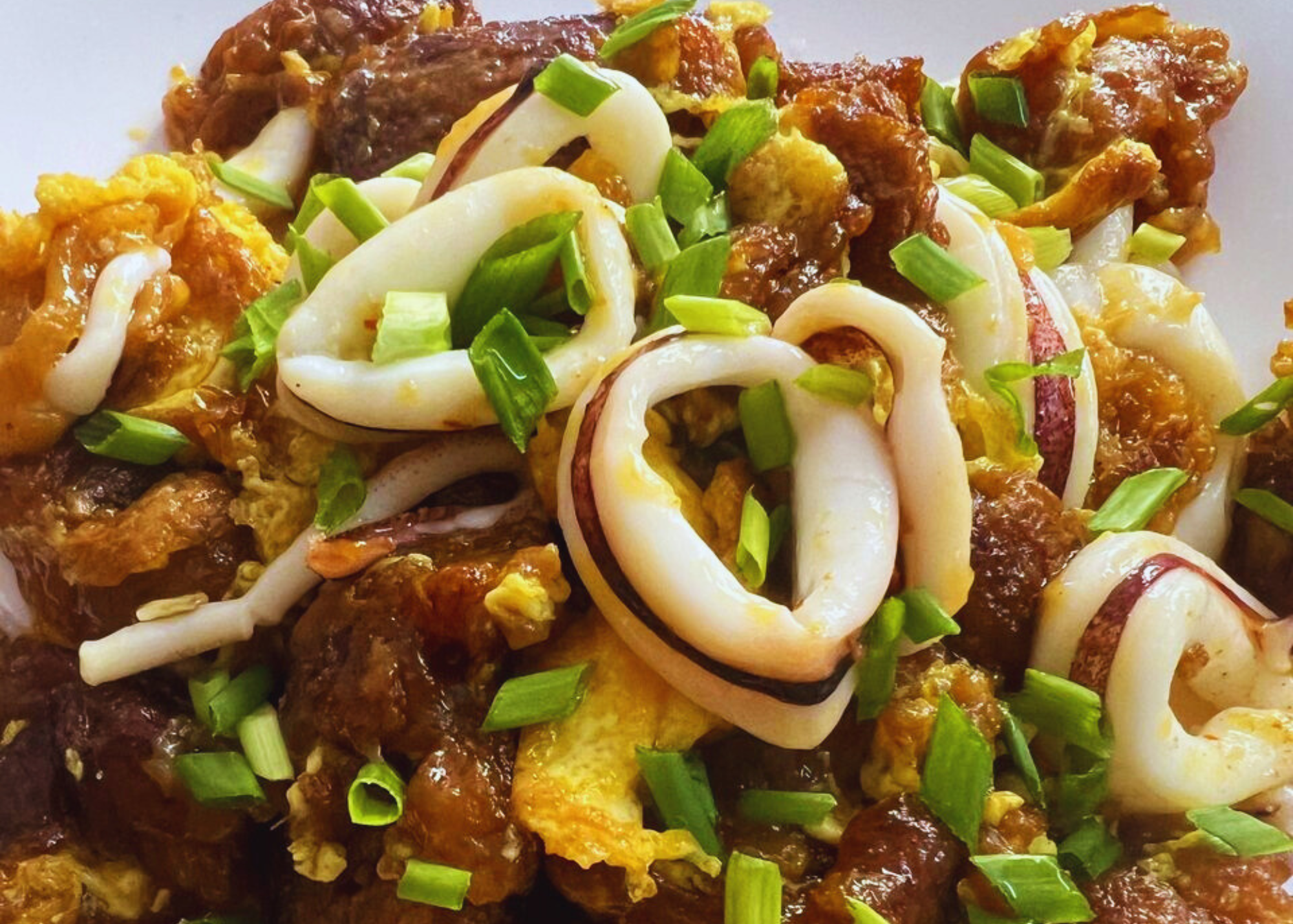 Hawker Style Spiced Fried Squid Omelette