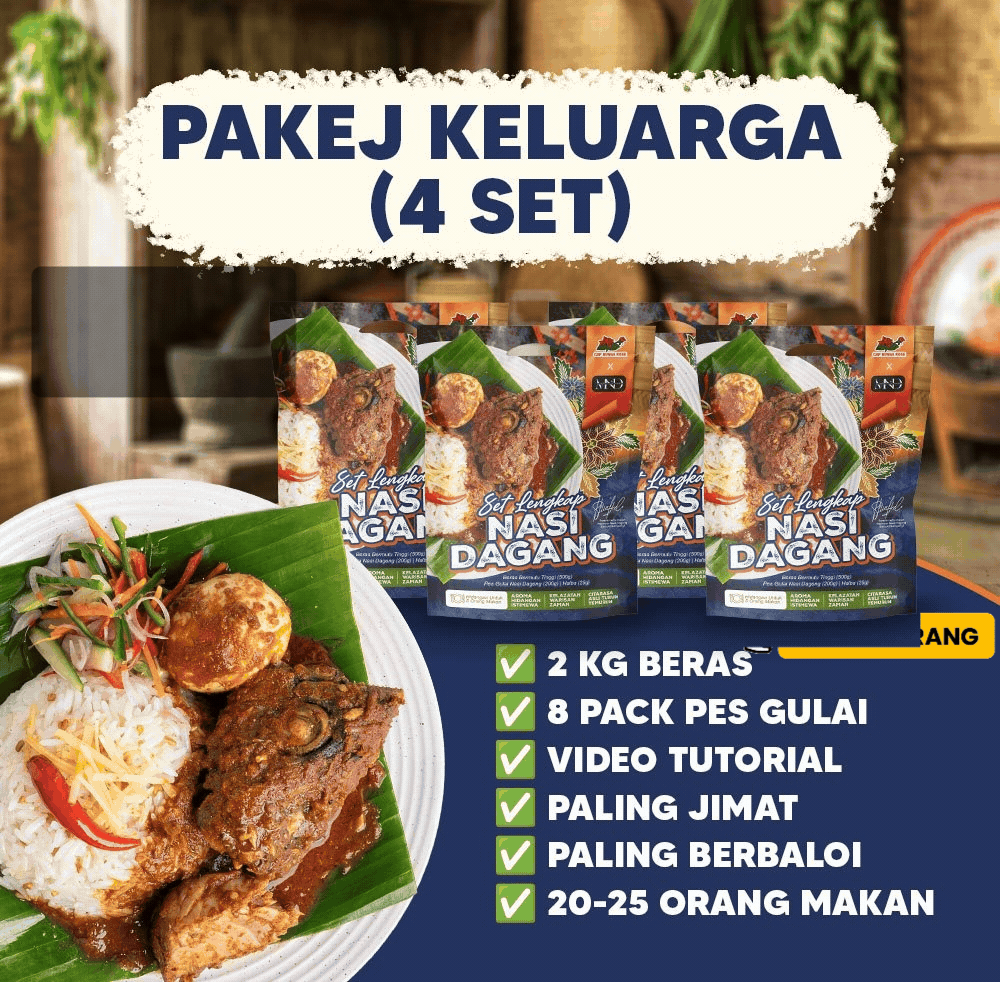 Set Lengkap Nasi Dagang Cap Bunga Rose 500g
