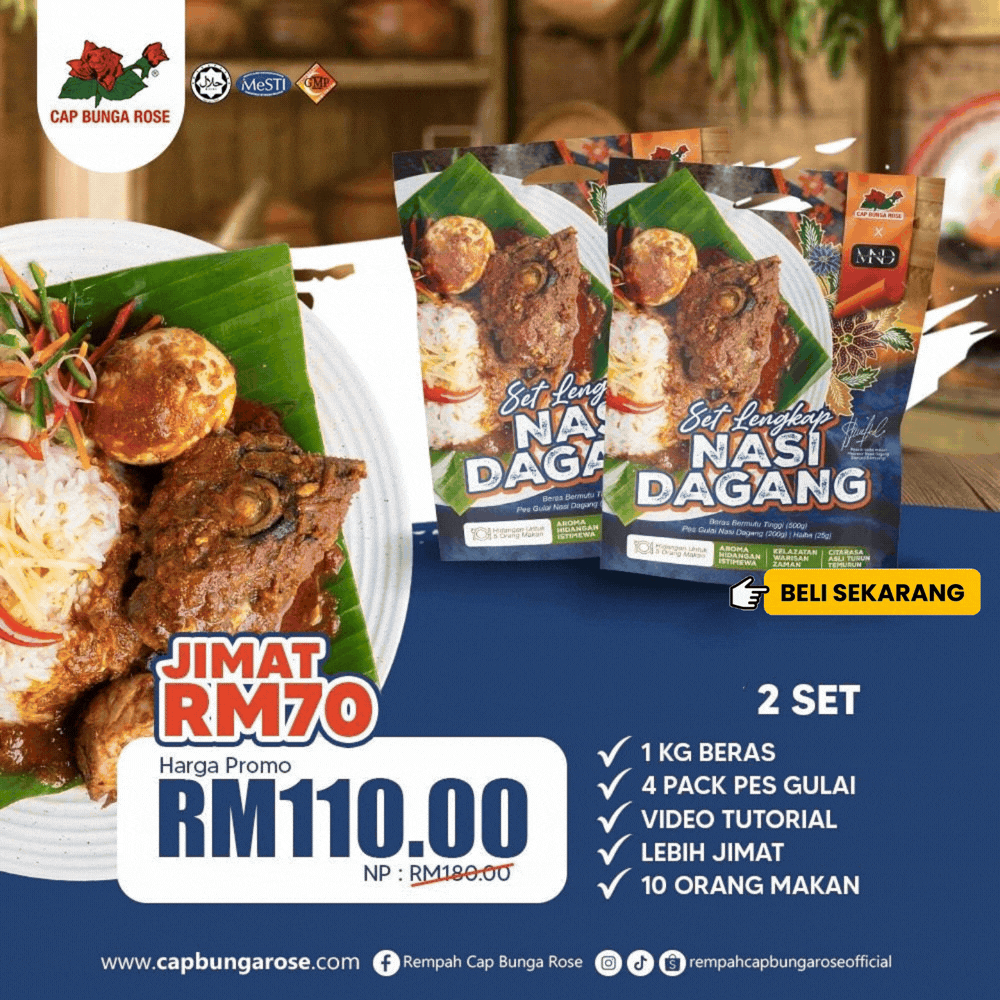 Set Lengkap Nasi Dagang Cap Bunga Rose 500g