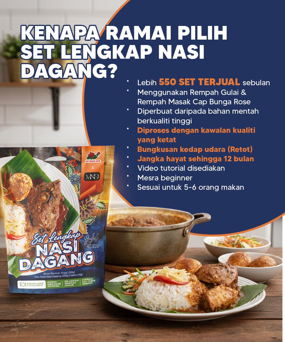 Set Lengkap Nasi Dagang Cap Bunga Rose 500g